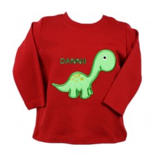 Personalised Boys Baby Dinosaur Long Sleeve Top